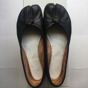 Maison Martin Margiela Black Leather Tabi Flats